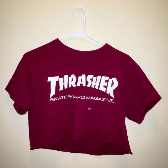 Burgundy / maroon thrasher crop top - Picture 1 of 2
